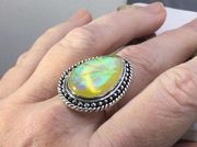 Sterling Silver Boho style  opal ring 9