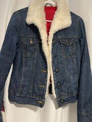 Company Denim Jean Jacket Sherpa Trim