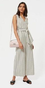 Rebecca Minkoff Marley Striped Grey Jumpsuit 8 NEW