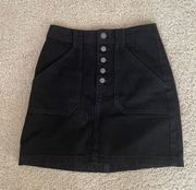 Ultra High Rise Black Denim Skirt