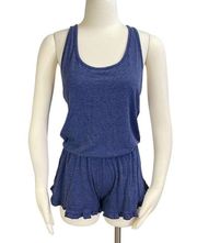 Spiritual Gangster Blue Ruffle Short Romper Size S NWT