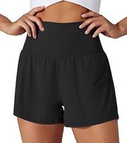 Halara Super High Waisted Back Pocket Shorts 2.5" Black Size Small