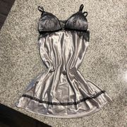 Silver Satin Dress