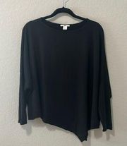 HELMUT LANG Oversized Asymmetrical Sweater Black Dolman Sleeve, Size M