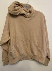 Weworewhat Beige Neutral Oversized Hoodie Women's Size Small‎ Kangaroo Pocket