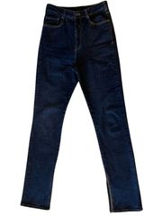 Pilcro & the Letterpress Jeans Super High Rise Straight Leg Split Hem Anthro