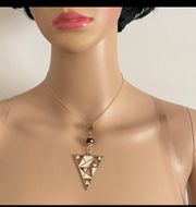 Handmade Geometric Cream Pendant Necklace