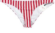 Tularosa Bikini Bottom Womens Extra Large Solange High Cut Red Striped NWT