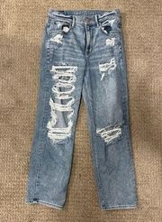 AE High Rise Stretch Ripped Jeans