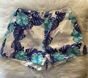 BANJUL White And Blue Tropical Shorts