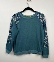 Roller Rabbit Green Embroidered Crew Neck Sweater - size XS