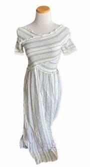 NWT Womens  White Boho Maxi Dress - Sz M