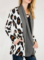 Leopard Print Cardigan Sz M