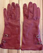 Vintage Neiman Marcus, red leather gloves size 7