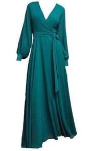 YUMI KIM x ANTHROPOLOGIE Green Flowy Maxi Dress Gown Size Large