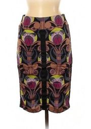 Nicole Miller collection silk abstract print skirt