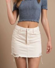 Boyish By Her Corey Denim Mini Skirt Cream