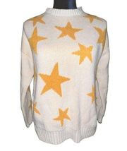 Marled Reunited Sweater Cream & Gold Star Size Large