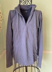 Moving Comfort M/L Blue Pullover Athletic Tech Long Sleeve Shirt Pop Over