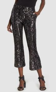 Zadig & Voltaire Deluxe Black/ Silver Sequin Trouser Pants - EU 34/ US 2