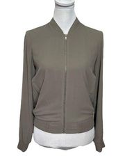 Aritzia Babaton Womens Gilroy Bomber Jacket Brown Full Zip Long Sleeve Size XS