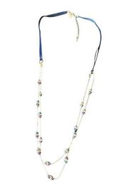 Ann Taylor Bead and Ribbon Long Necklace