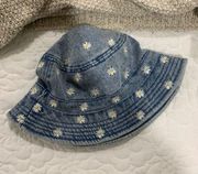 90s women Daisy Denim Bucket Hat y2k