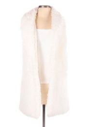 Betsey Johnson White Fur Vest L