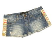 O’Neill tribal southwestern denim jean shorts