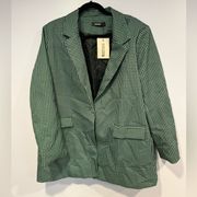 NWT green houndstooth misguided blazer