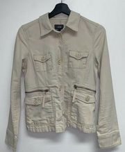 Jacob Connexion Womens Jacket Size M Beige Button Front Fall Coat