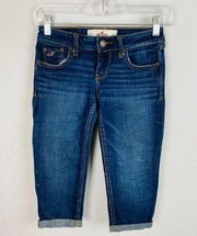 Hollister Cuffed Cropped Capri Jeans 00 W 23