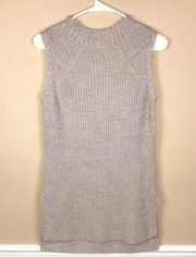 Toad&Co Women’s Merino Wool Thick Knit Oatmeal Mock Neck Sleeveless Sweater