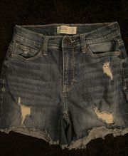 dark wash jean shorts