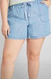 Lane Bryant High-Rise Chambray Pull-On Shorts 18/20