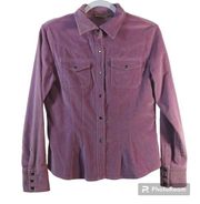 Caslon Purple Velvet Western Rodeo Button Front Shirt Size Small
