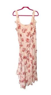 Hutch Sweet Essence of Summer Wrap Dress Womens 1X Light Pink Floral Maxi