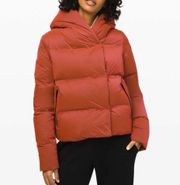 Cloudscape Wrap Down Jacket 8 Burnt Umber Waterproof Hooded Relaxed