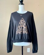 DEF LEPPARD | Smoke Gray Cropped Graphic Band Tee Sz XL