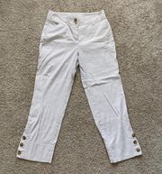 Charter Club Cream And White Pin Stripe Cropped Pants