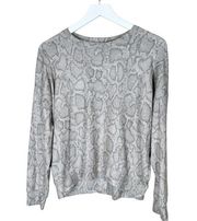 Sundry Snake Print Pullover Drapey Sweater