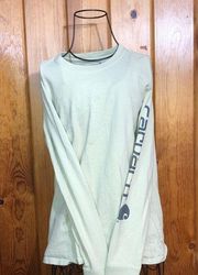 Carhartt  long sleeve loose fit shirt size small green/gray outdoor women’s