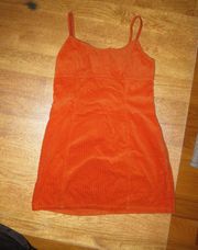 Orange Corduroy Dress