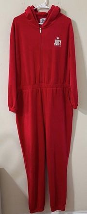 Juicy By Juicy Couture Red Velour Long Sleeve Jumpsuit Size XXL