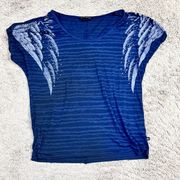 Rock & Republic Semi Sheer Scoop Neck Tee size S