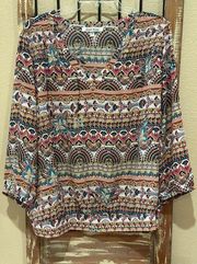 Black Rainn Boho print top