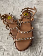 Tan Studded Sandals