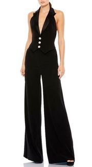 Mac Duggal Ieena 2643 Tuxedo Halter Jumpsuit