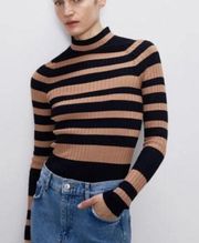 ZARA mock neck sweater long sleeve ribbed