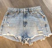 Garage  Denim Festival Shorts Cut Offs Frayed High Waisted Distressed Juniors 5